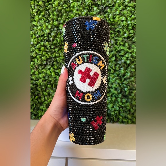 Autism mom full bling tumbler - Picture 4 of 4
